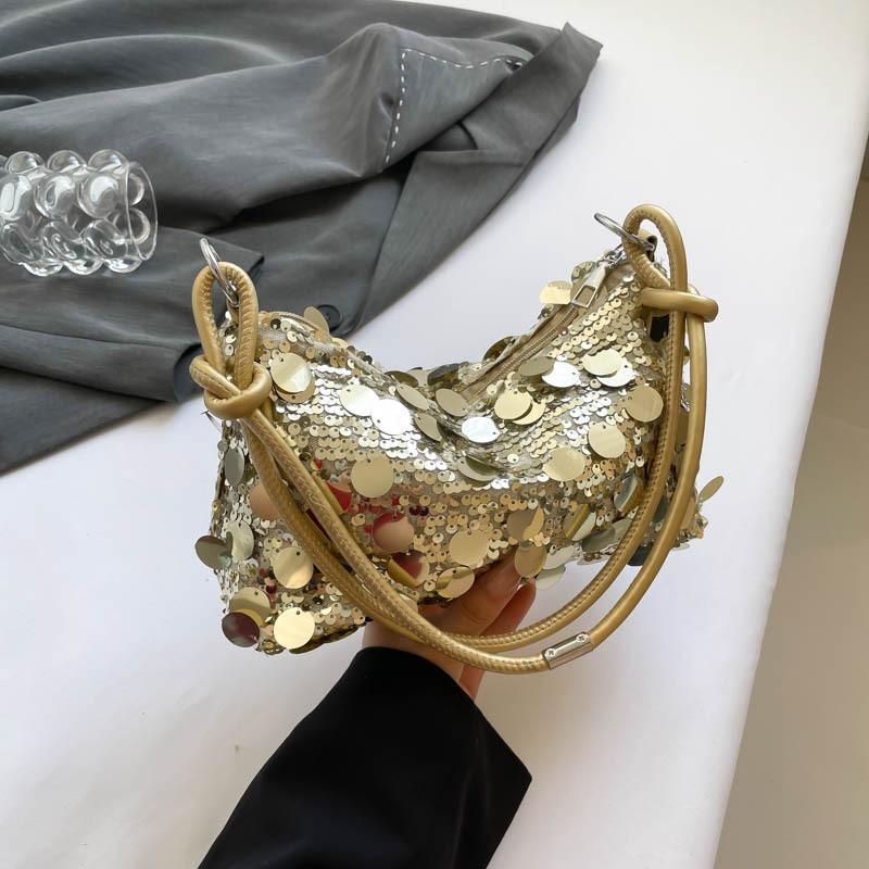 Summer new armpit bag sequin bag fashion trend versatile shoulder bag large capacity handbag dinner shoulder bag