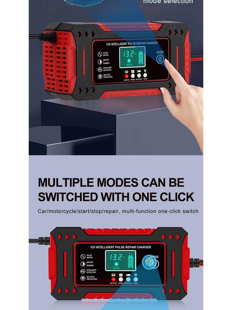 12V 6A Smart-Impulserhaltungsladegerät für Blei-Säure-Batterien von Autos und Motorrädern