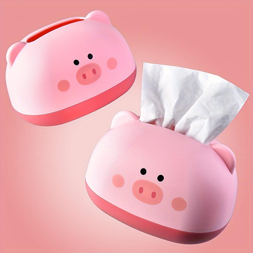 Cute Shaped Tissue Box Holder Durable Plastic Multi-Functional Desktop Organizer For Home & Commercial Use