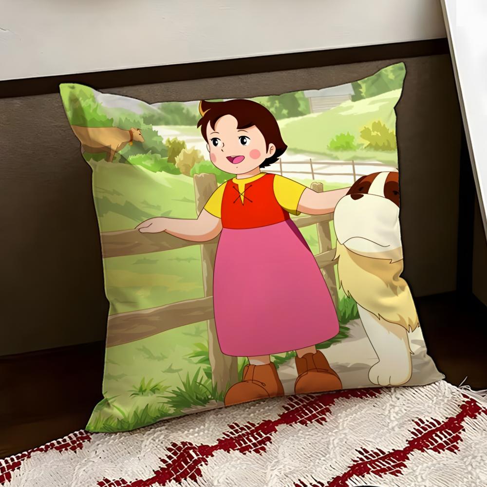 Cute HHeidi Girl of the AAlps Cushion Cover Reversible Soft Durable Pillow Cover Home  Car MultiScene Use for Daily Comfort