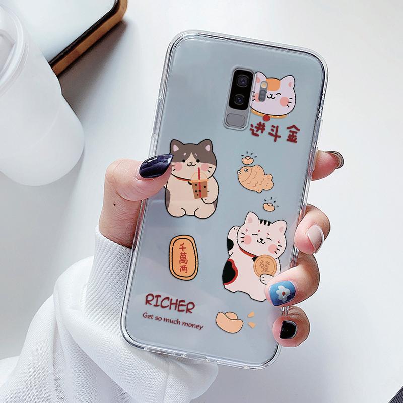 

For Samsung Galaxy S9 S 9 Plus Phone Case Cartoon Back Cover Transparent Soft Silicone Flower Funda For Samsung s9 S9+ Cute Capa S9 Plus