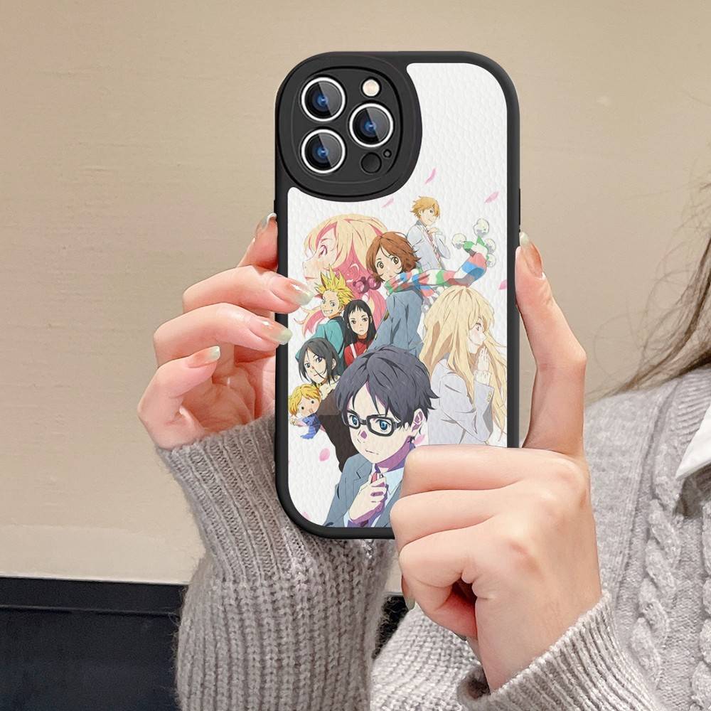 Your Lie In April Phone Case For IPhone 16 15 14 11 12 13 Pro Max Plus Back Leather Shell