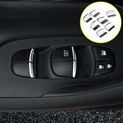 7pcs/set Car Window Buttons Trim Decoration Accessory Suitable for Nissan X-Trail T32 Qashqai J11 Teana Altima