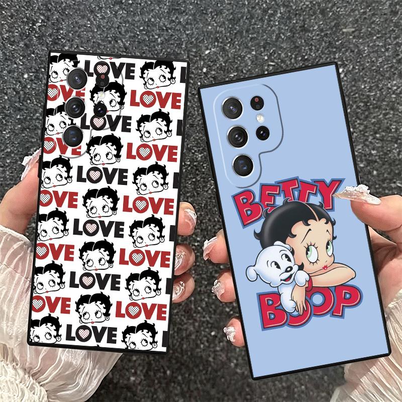 B-Bettys B-Boops Girl Soft Phone Case for Samsung Galaxy S26 S25 Edge S24 Ultra S23 Plus S22 S21 FE S20 Black Cover Back Shell
