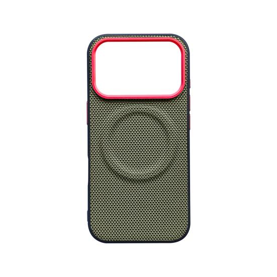 Phone Case for IPhone 17 Pro/Pro Max Stain-resistant Phone Cover Woven Texture Protective Case with Magnetic Charging