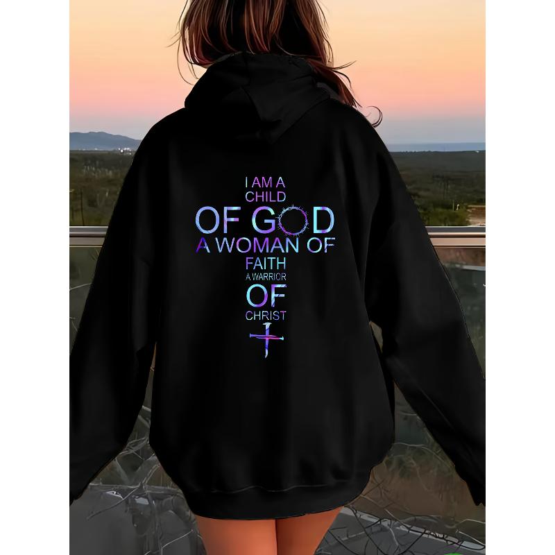 Women s Casual Trendy Graphic Hoodie Versatile Windproof Elastic Cuff Fall S чёрный