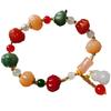 Exquisite Golden Silk Jade Beaded Bracelet with Safety Tassel for Women & Men