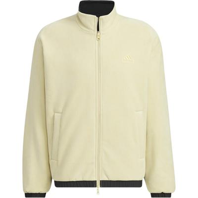 adidas FW24 Caldo Tessuto Logo Brand Reversibile Zip Manica Lunga Giacca Giacca Unisex Sabbia-Marrone Nero JI6656