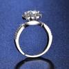Open Design, Slightly Inlaid with Diamond Button Wall, One-carat Plum Blossom Ring, Female Imitation Moissanite Ring.