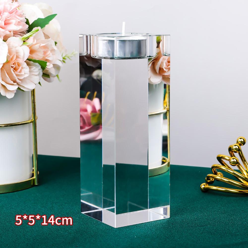 Glass Tealight Candlestick Artistic Nordic Candlestick Ornaments Butter Lamp Holder  Home Decor