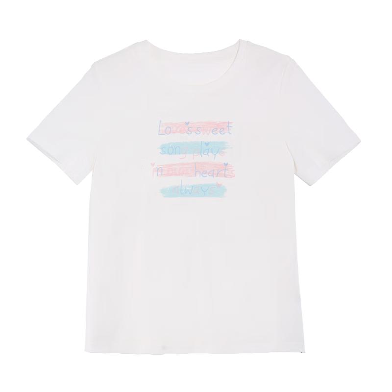 BETU Women's Embroidered Letter Short Sleeve T-shirt