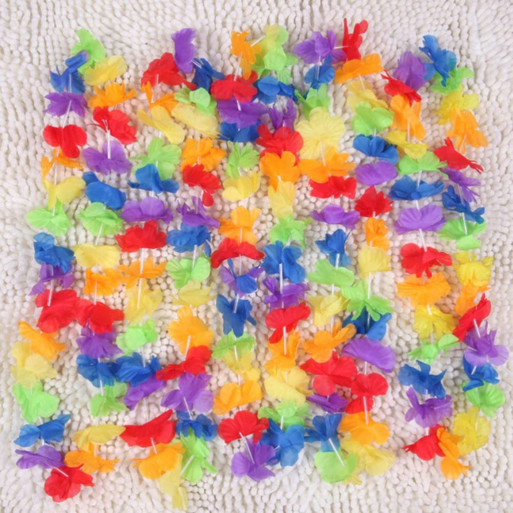 LIOOBO 20pcs Hawaiian Lei Flower Lei Garland Lei Hawaiian Lei Necklace Hibiscus Lei Hula Dance Hair Accessory Garland Party Photo Prop Colorful