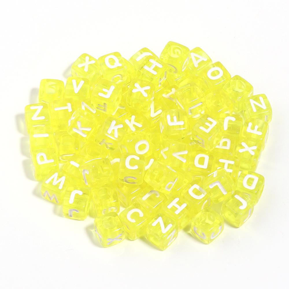 100pcs Square Acrylic Letter Beads Mixed Alphabet Loose Spacer Beads For Jewelry Making DIY Charms Necklace Bracelet Accessories