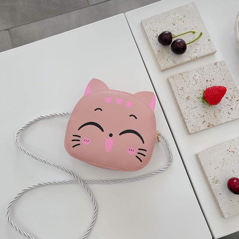

New cartoon cute children s bag PU shoulder bag girl Korean version casual messenger bag kindergarten baby change bag розовый