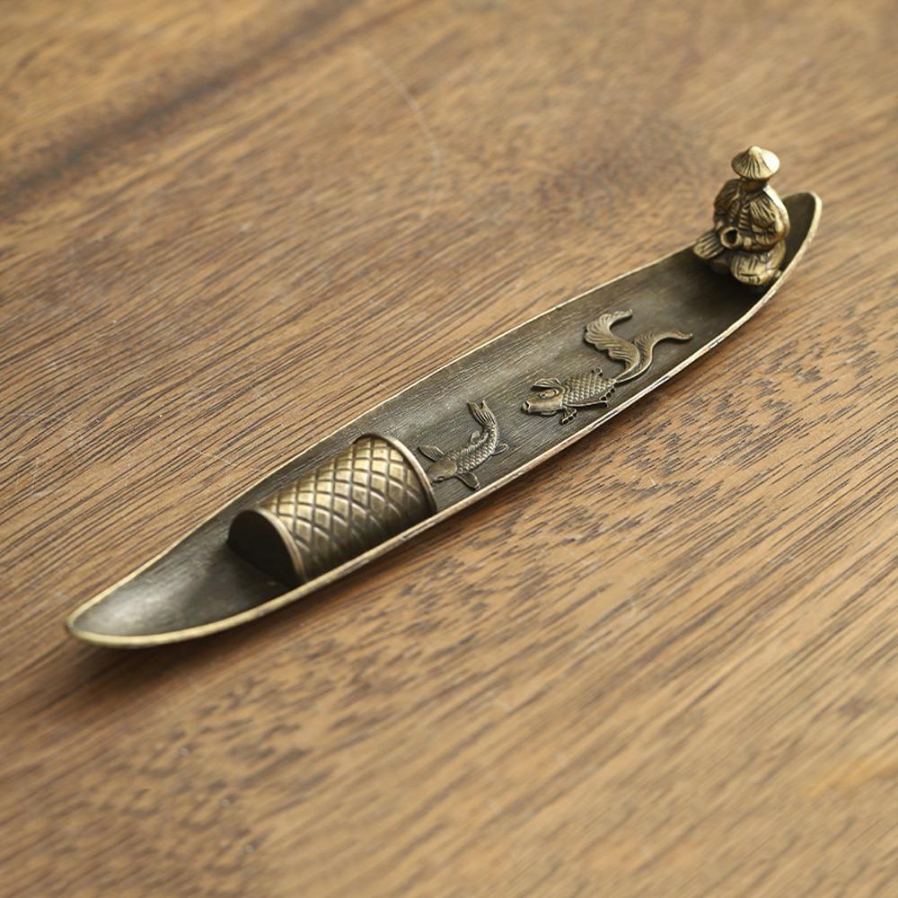 Boat Shape Incense Holder Metal Incense Censer Creative Aromatherapy Ornament  Bedroom