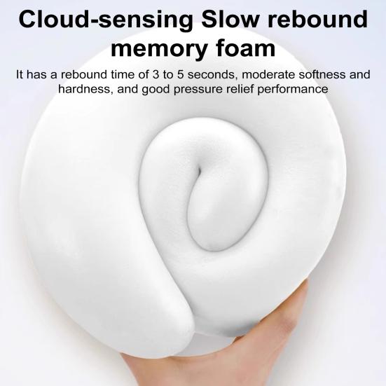U-Shaped Neck Pillow Memory Foam Travel Neck Cushion Slow Rebound Neck Support Pillow with Storage Box for Cars Flights Home Office