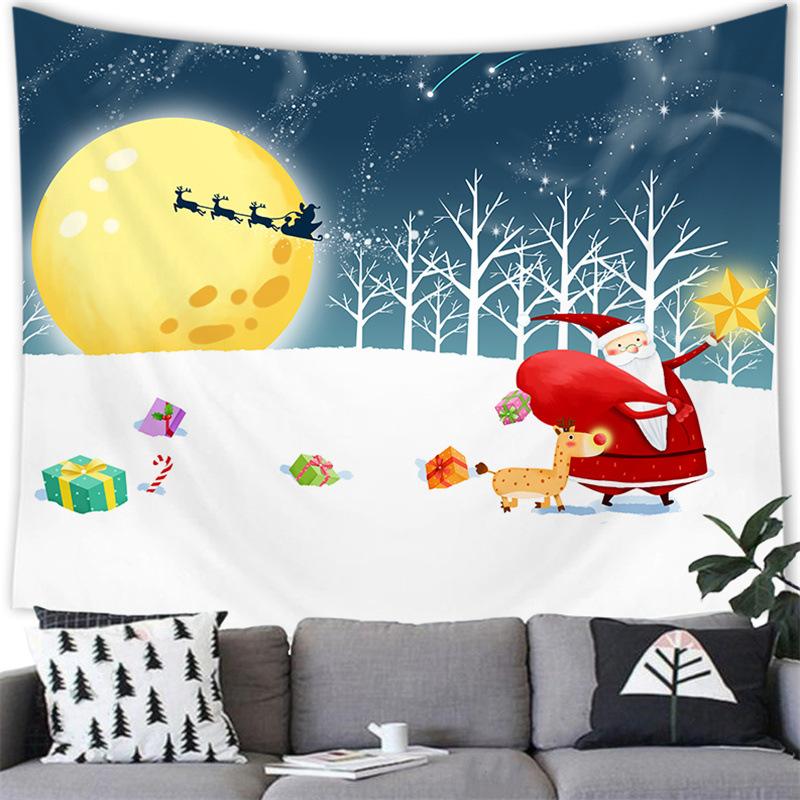 Merry Christmas Cartoon Snowman Cross Border Tapestry Wall Hanging