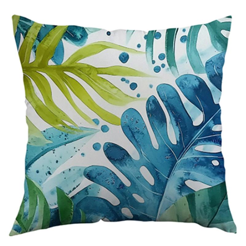 

Plant Leaf Letter Cushion Cover Short Plush Printed Pattern Pillow Cover Home Decoration Sofa Decorative Cushion Cover Short plush 45X45CM pillow cover