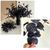 1/10/12Pcs Artificial Leaf Branch, 34cm Artificial Plant Black Leaves for Halloween Party Centerpieces, Home Decoration