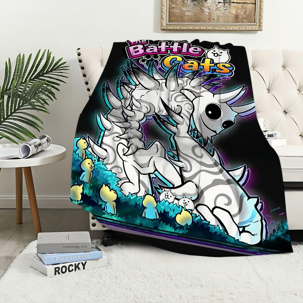 Game art Warm Soft Plush Nap Blankets Sofa rug for Living Room The B-Battle Cats Office Bedroom Home Travel Kid Gifts Flannel