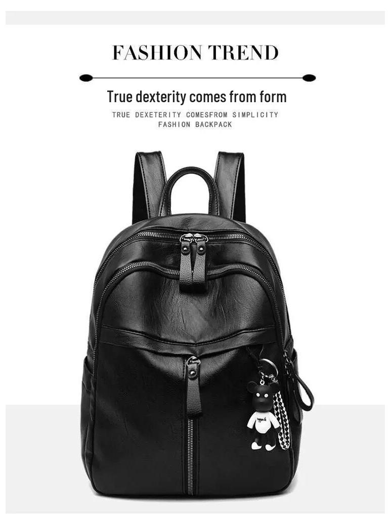 Women s 2024 New Casual Outdoor Travel & Fashion School Backpack Black