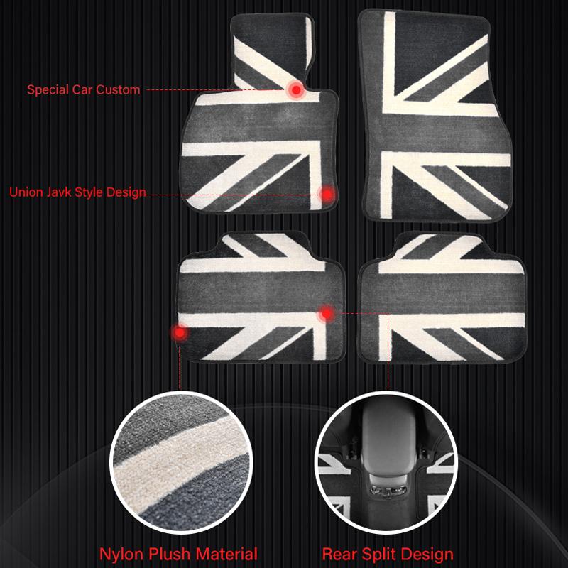 Left Hand Drive Car Floor Mats Foot Carpets For Mini Cooper ClBUMAN F54 3 Doors JCW F56 5 Doors F55 COUNTRYMAN F60  CABRIO F57