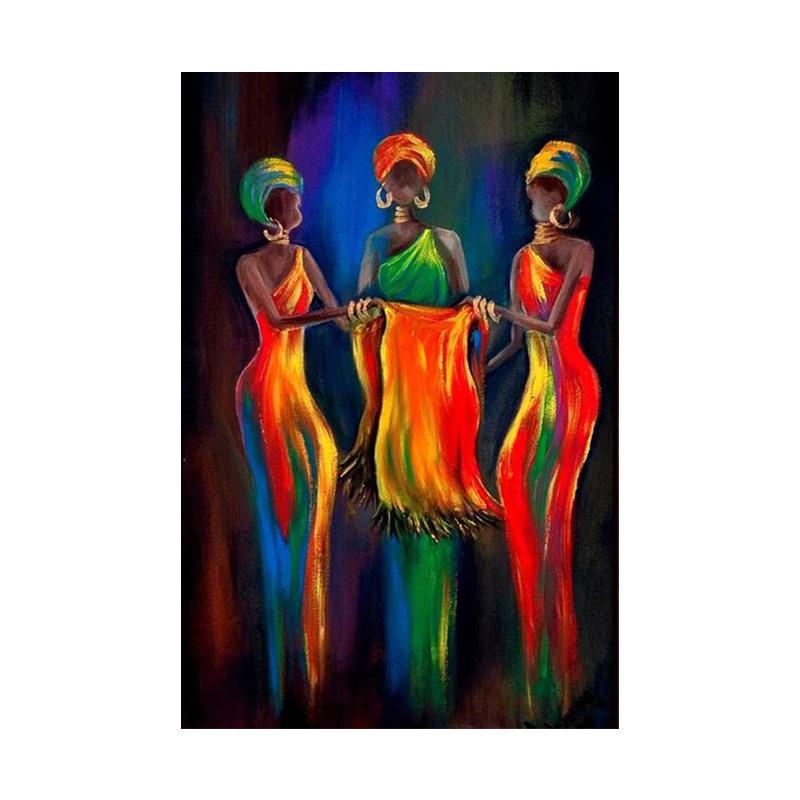 

Абстрактное искусство, цветная живопись на холсте, африканские женщины и дети, холст, живопись, оформление интерьера в скандинавском стиле 20*40cm No Frame