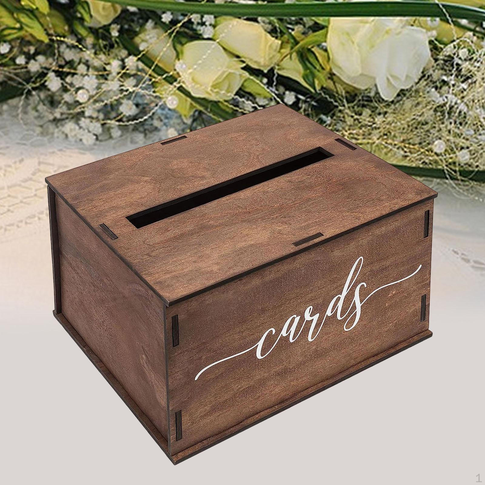 

Decorative Wooden Storage Box for Wedding Cards, with Slotted Card Holder, Ideal Birthday Style A