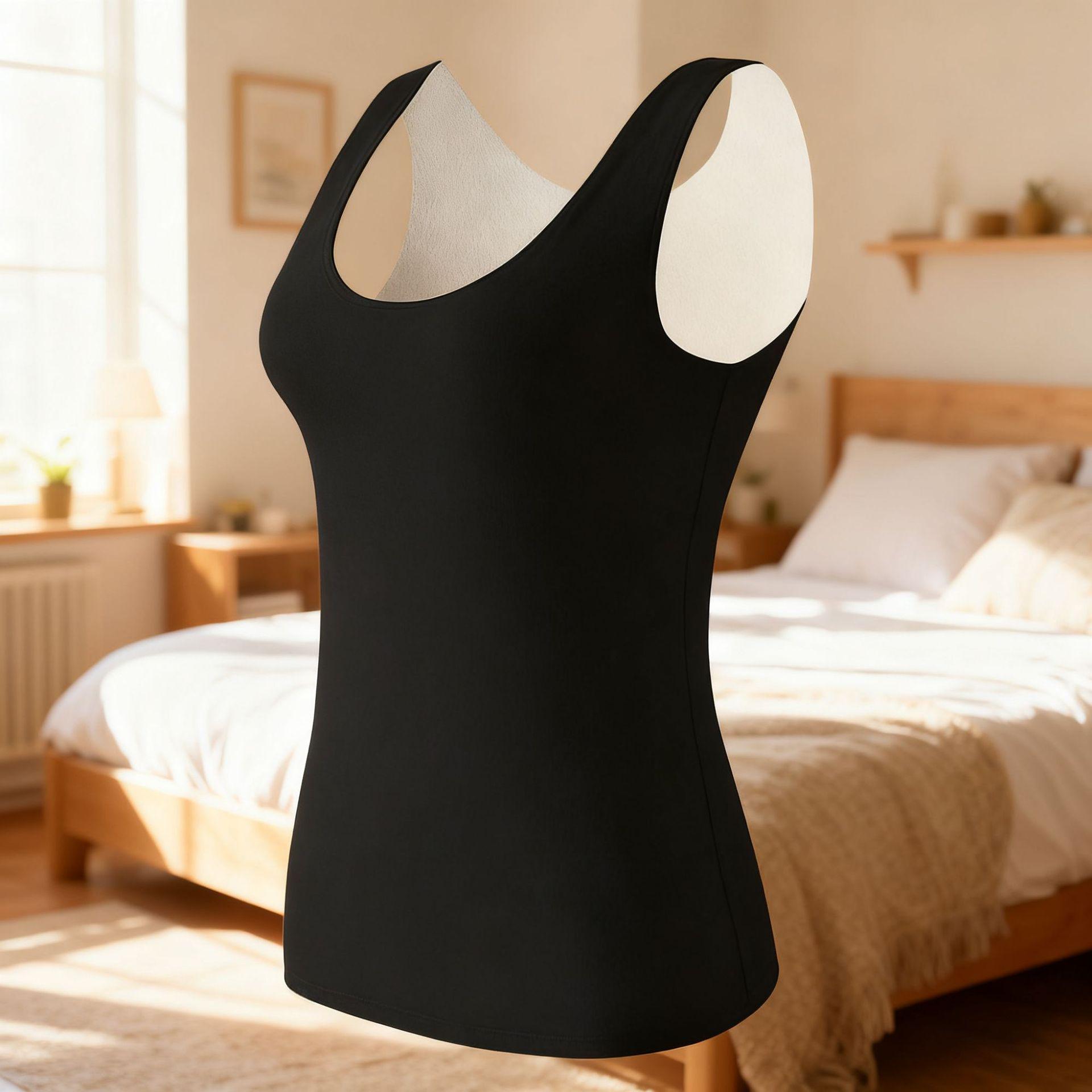 Женский бесшовный терможилет на флисе - Стройнящий, Утепленный, Теплый топ Medium