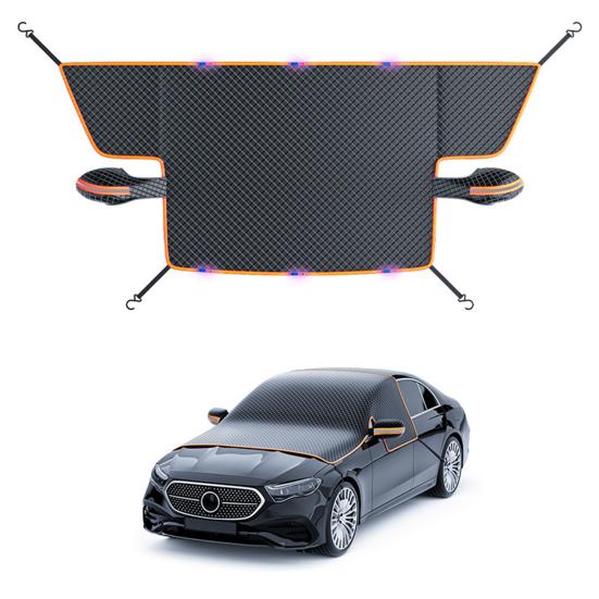 Car Windshield Cover All-Weather Protection 4-Layer Magnetic Snow And Ice Shield with Side Window And Mirror Protector Windshield Frost Guard for