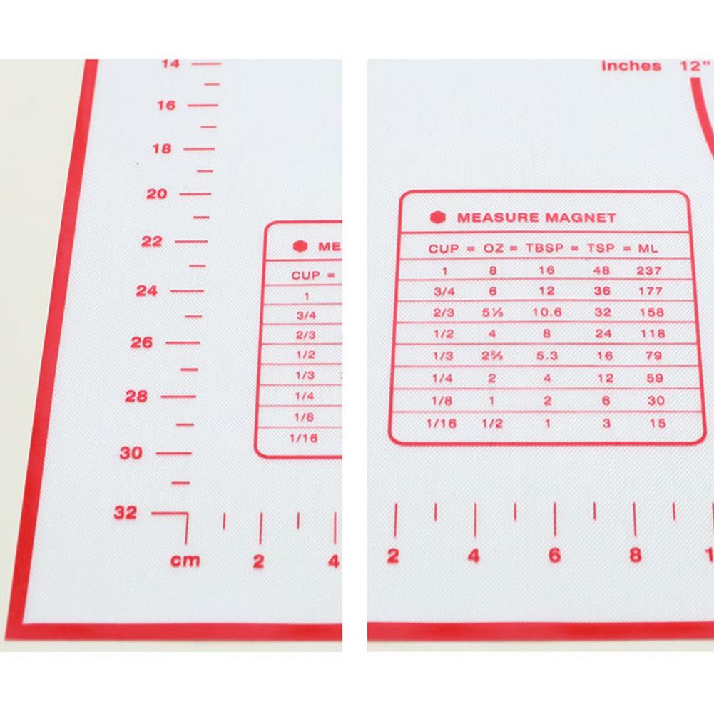 Silicone Baking Mat With Scale Rolling Dough Pad Kneading Dough Mat Non Stick Pastry Oven Liner Bakeware
