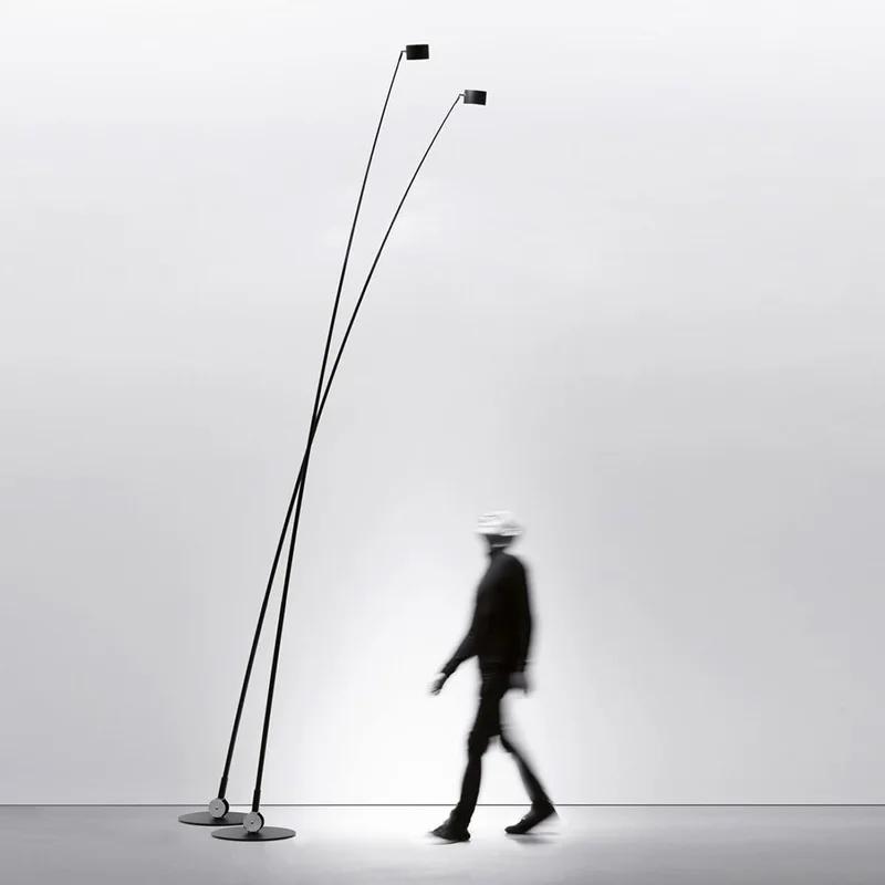 Minimalist Long Pole Led Floor Lamp for Living Room Home Decor Sofa Corner Bedroom Bedside Black Standing Fishing Light