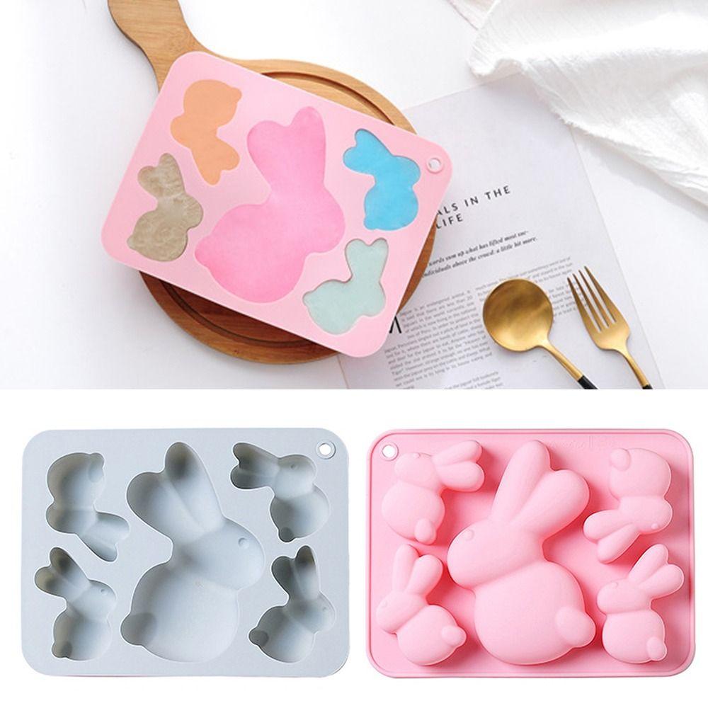 

Tool Baking Pan Soap Mould Chocolate Cake Mold Easter Rabbit Easter Day Silicone Mold 5 Cavities