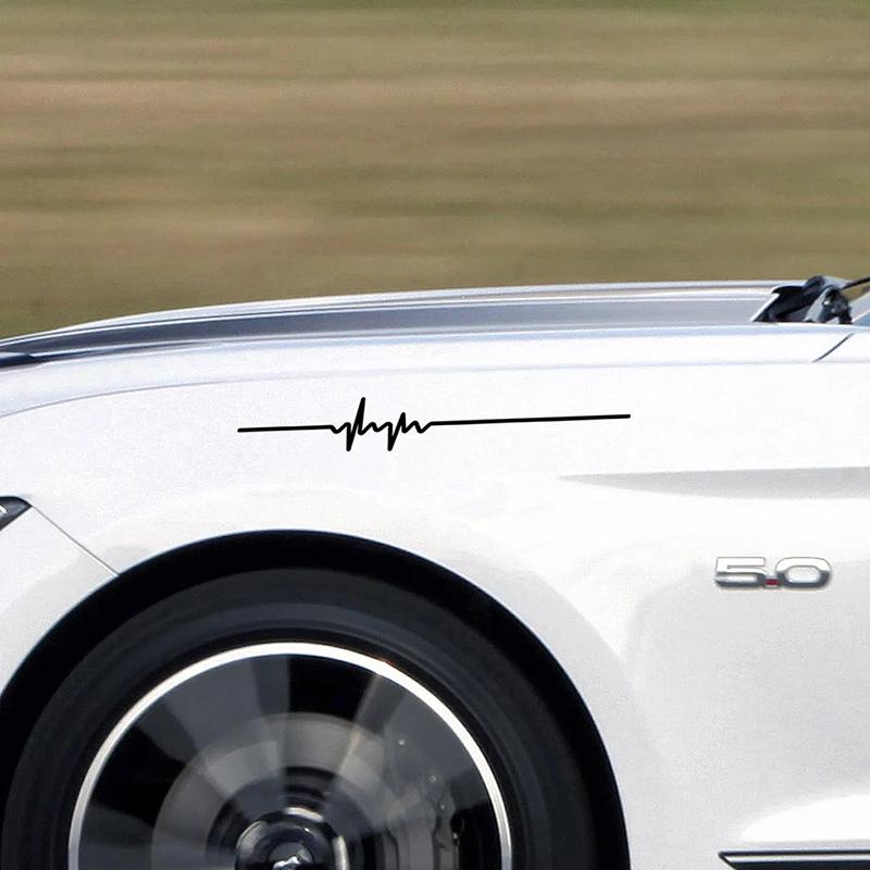 40X6.1cm 1 Stück EKG-Streifen Autoaufkleber Vinyl Wasserdichte Aufkleber Cool Laser Reflektierend Autoaufkleber Dekor Zubehör