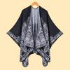 Ladies scarf shawl autumn and winter retro jacquard thickened warm split cloak hwls