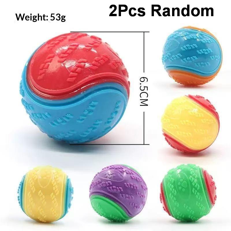 

2Pcs Dog Toy Durable Crew Ball Pet Grinding Teeth Toy Rubber Sound Ball For Dog Interactive Supplies Chew Pet Supplies A