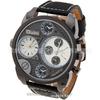 Ou Radium Men'S Watch Alloy Two-Way Travel Time Sports Watch 9316 Black Case Waterproof Watch Large Dial