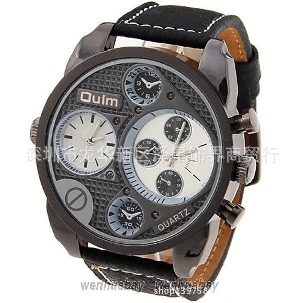 Ou Radium Men'S Watch Alloy Two-Way Travel Time Sports Watch 9316 Black Case Waterproof Watch Large Dial