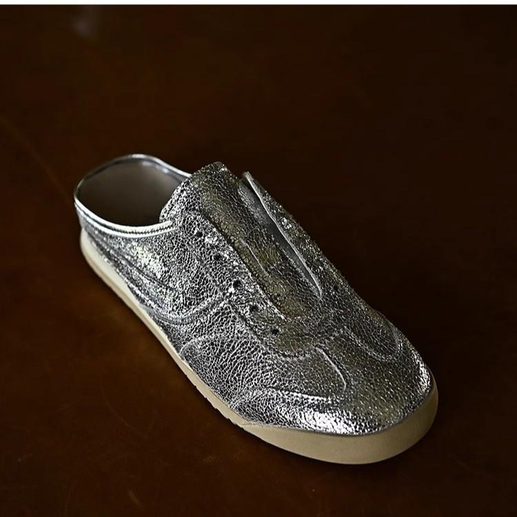 . Silver half-drag women's shoes, wear bag head cool women's shoes, summer new rest women's shoes