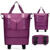 Expandable Rolling Duffle Bag with Wheels Foldable Travel Luggage Bag for Women and Men