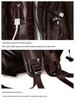 Men's Genuine Leather Expandable Large Capacity Shoulder Backpack for Business Travel