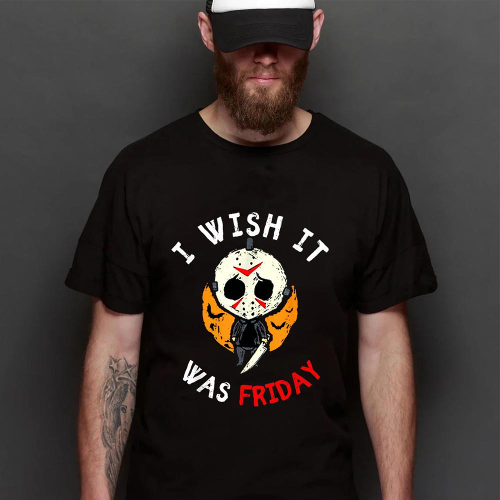 I Wish It Was Friday Funny Scary Halloween T-Shirt Size S To 5XL