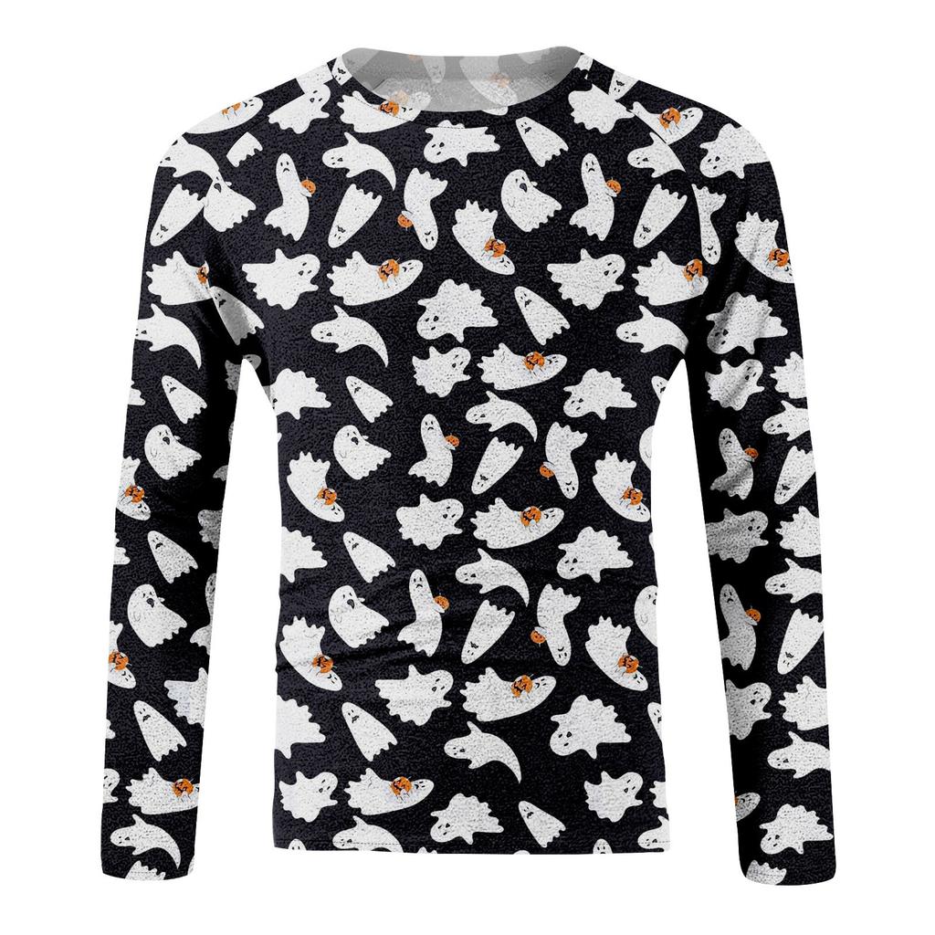 Halloween Print Raglan Sleeve Men's Long Sleeve Top