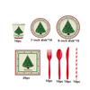 Christmas Party Tableware, Family Gathering Disposable Plates, Napkins, Cups, Decorations