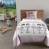 Duvet Cover Set 140x200 Cm DANCERS Pink, 100% Cotton 57 Threads/cm2, by Soleil d'Ocre