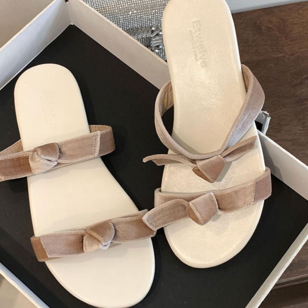 Women's Flat Slippers Summer Hundred Bowknot Soft Bottom Slippers