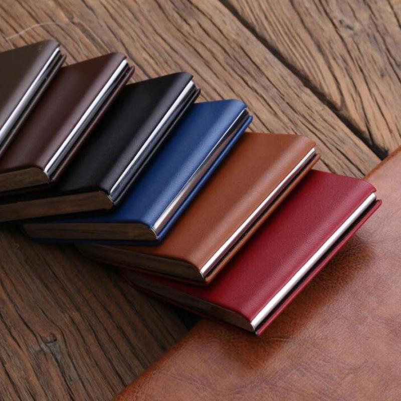 Fashion Metal Cigarette Box Portable Flip Leather Wallet Case Smoke Accessories Gift for Men and Women Cigarette Accessories