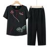 YUZHAOLIN Elderly Women's Summer Short Sleeve T-shirt & Pants Set