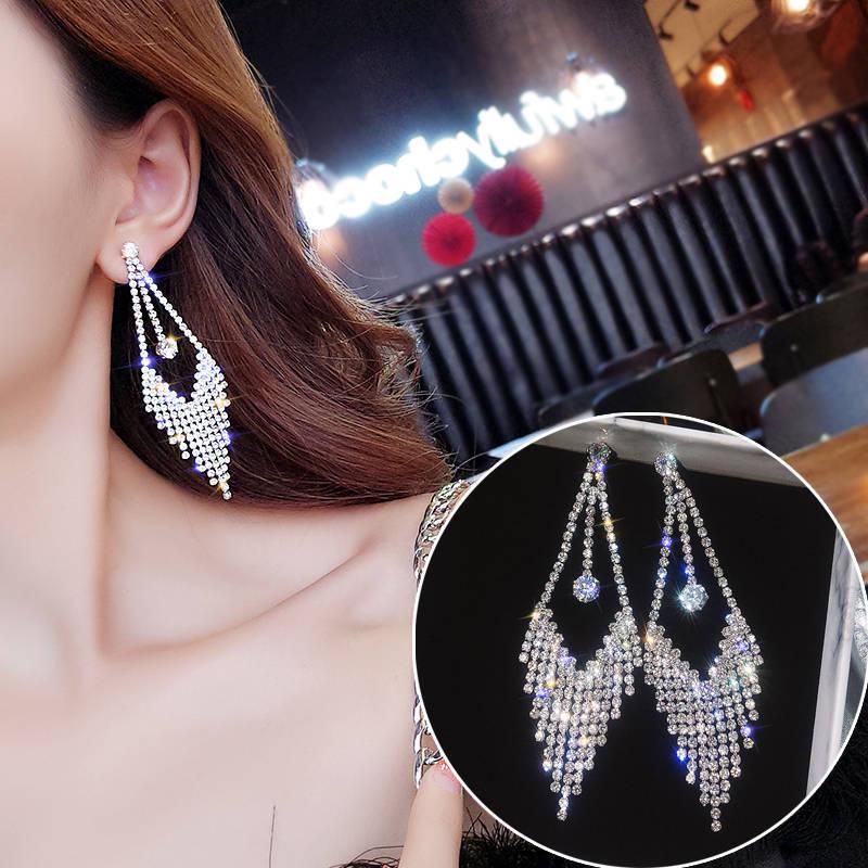 Pearl & Zircon Tassel Earrings