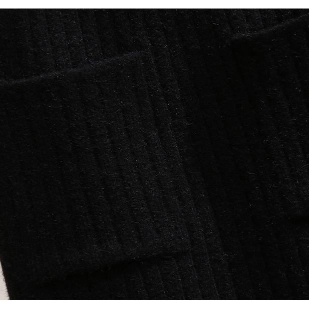 Women's Knit Skirt Autumn Winter Thick Hip Wrap Skirt Mid-length Pencil Skirt Midi Skirt Woolen Skirt with Pockets